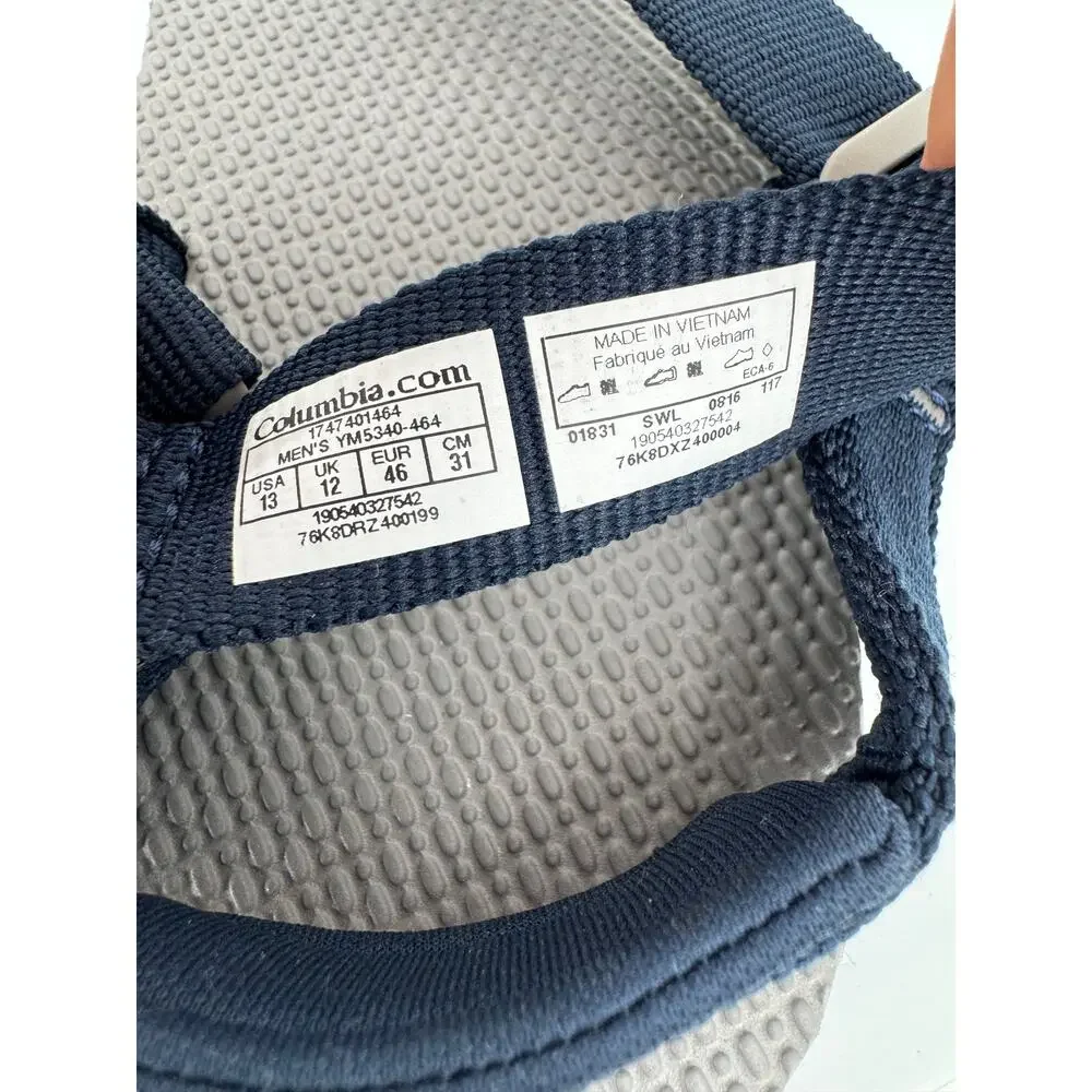 Columbia Red River sport sandals men's 13 gray blue strap water beach NEW